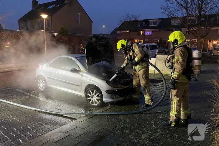 Brandweer blust branden auto