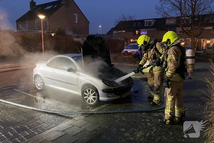 Brandweer blust branden auto