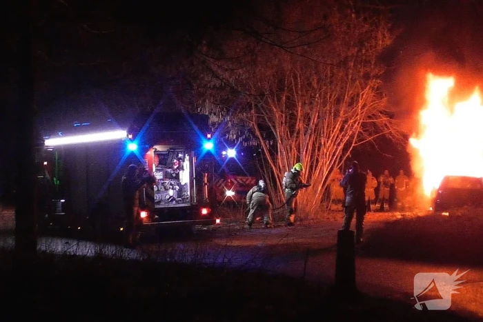 Flinke vlammen bij afscheid van brandweerman