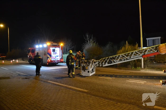 Weg afgesloten vanwege schoorsteenbrand