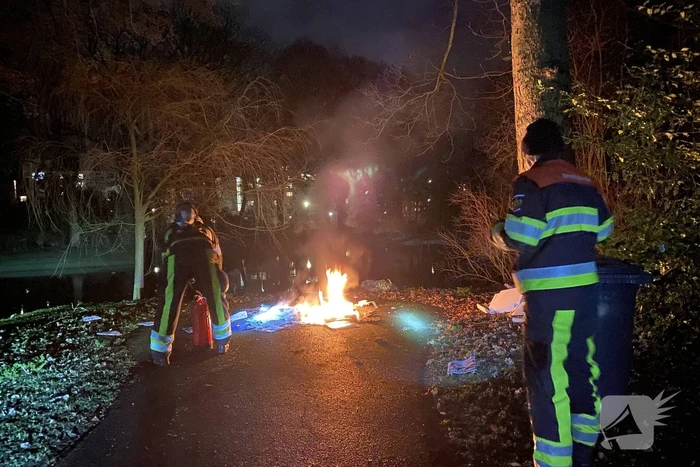 Container in brand gestoken