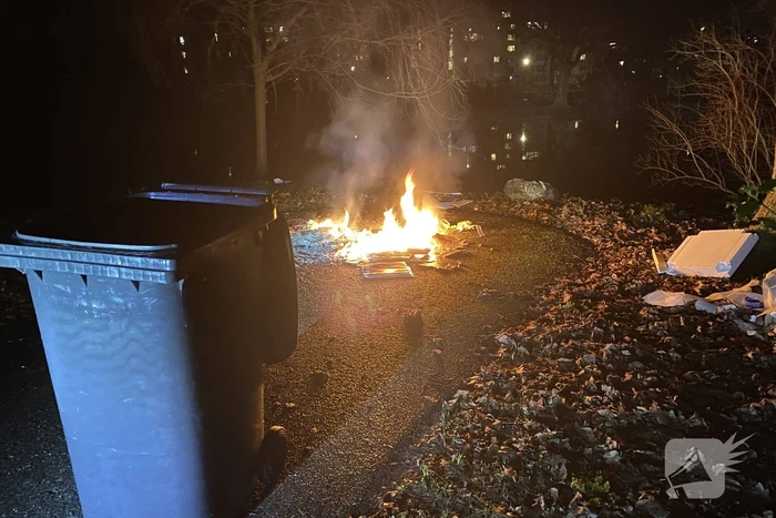 Container in brand gestoken