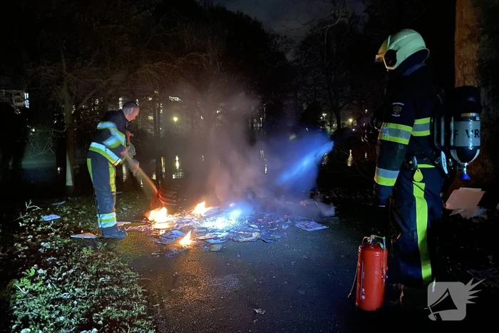Container in brand gestoken