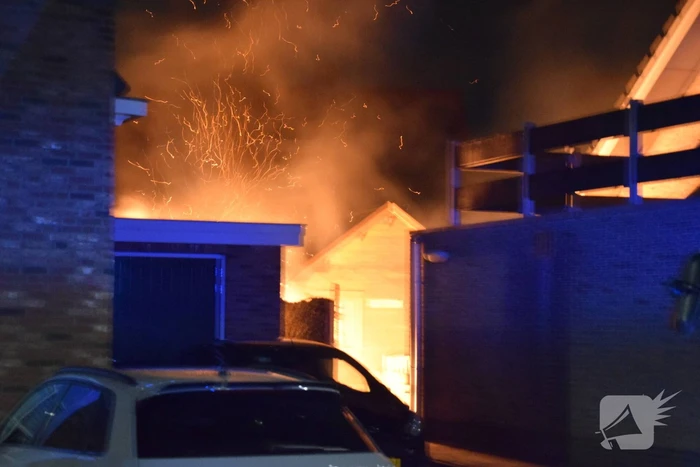 Hevige brand in tuin