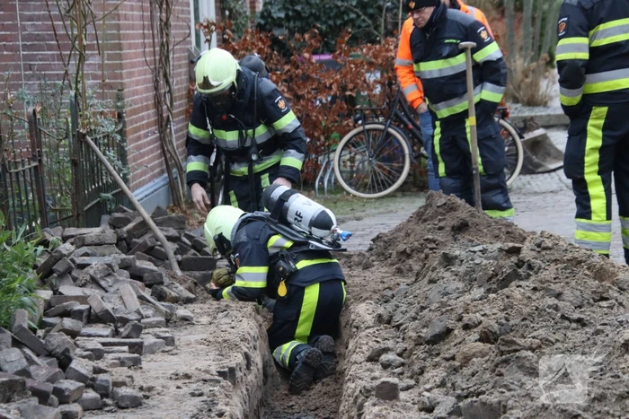 Gasleiding geraakt bij werkzaamheden