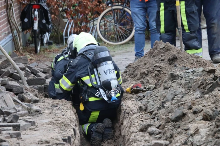 Gasleiding geraakt bij werkzaamheden