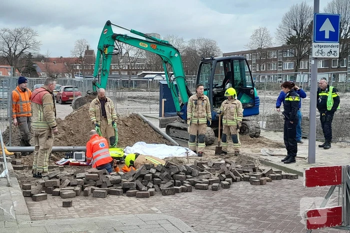 Bouwvakker komt tijdens werkzaamheden vast te zitten