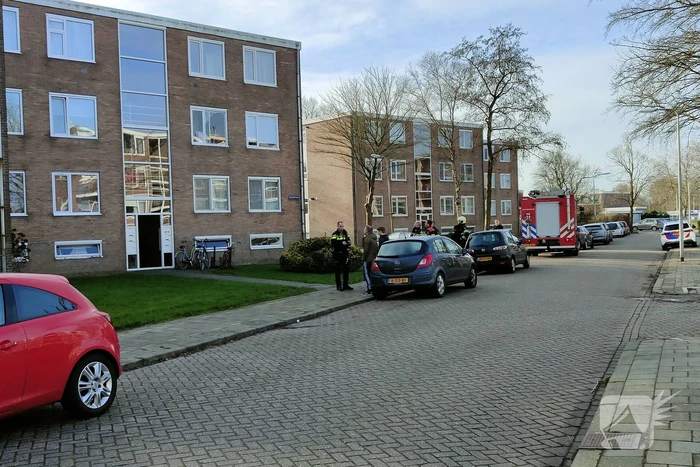Gaslekkage bij meterkast van flatgebouw