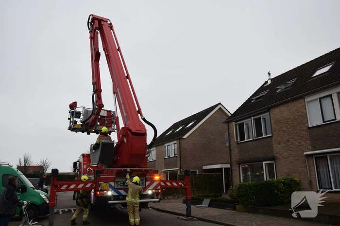 Schoorsteenbrand trekt veel bekijks