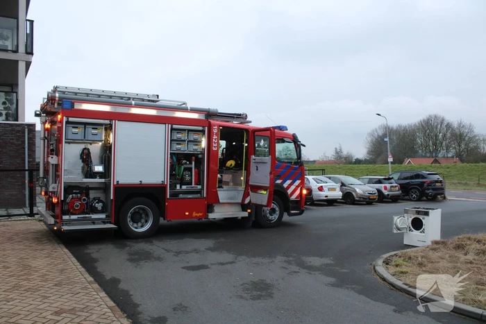 Wasdroger in brand in flatwoning