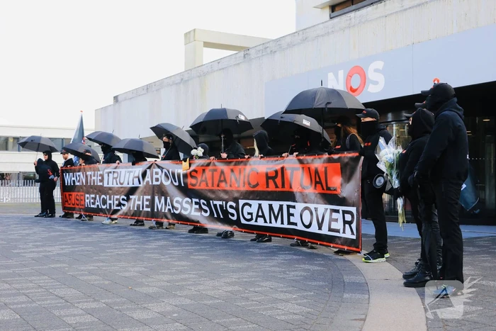 Demonstratie bij Mediapark in Hilversum