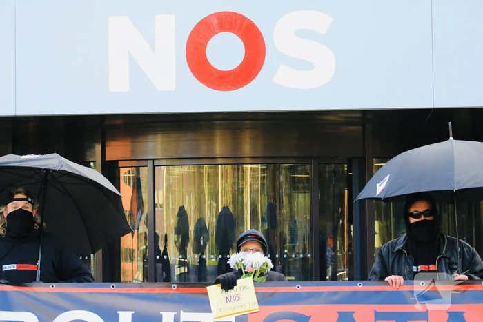 Demonstratie bij Mediapark in Hilversum