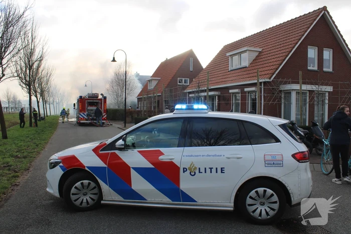 Tuinhuis vat vlam