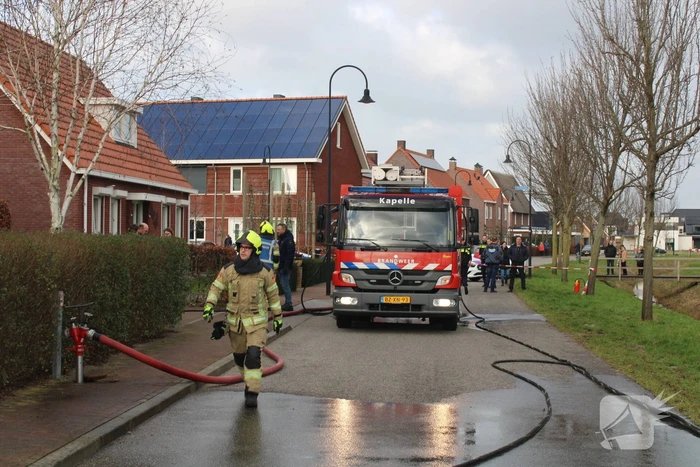 Tuinhuis vat vlam