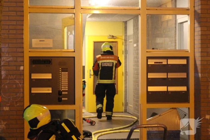 Brand in drielaags appartementencomplex
