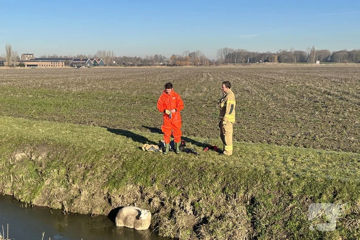Brandweer haalt schaap uit het water