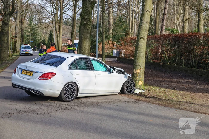 Mercedes eindigt tegen boom
