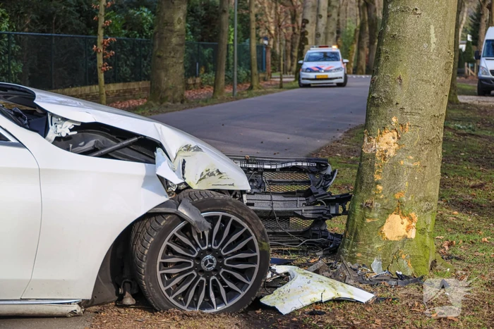 Mercedes eindigt tegen boom
