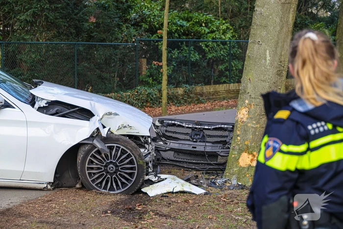 Mercedes eindigt tegen boom