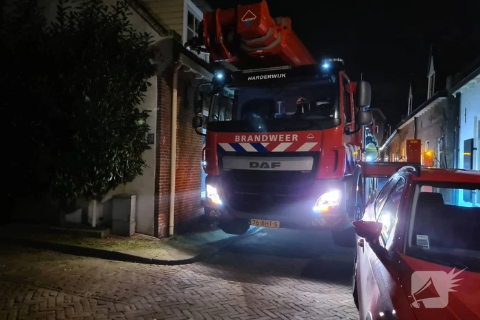 Schoorsteenbrand bij woning in binnenstad