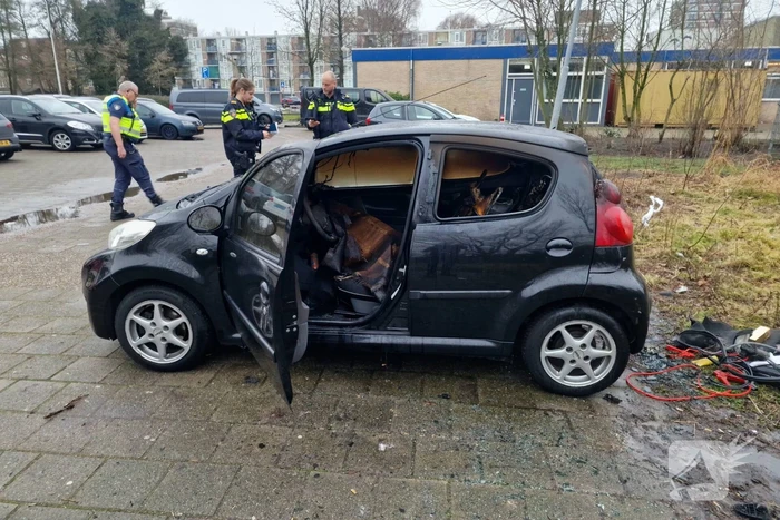 Geparkeerde auto vliegt in brand