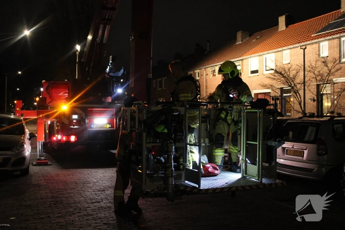 Schoorsteen geveegd na brand