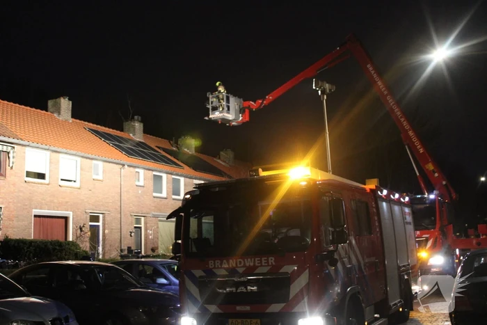 Schoorsteen geveegd na brand