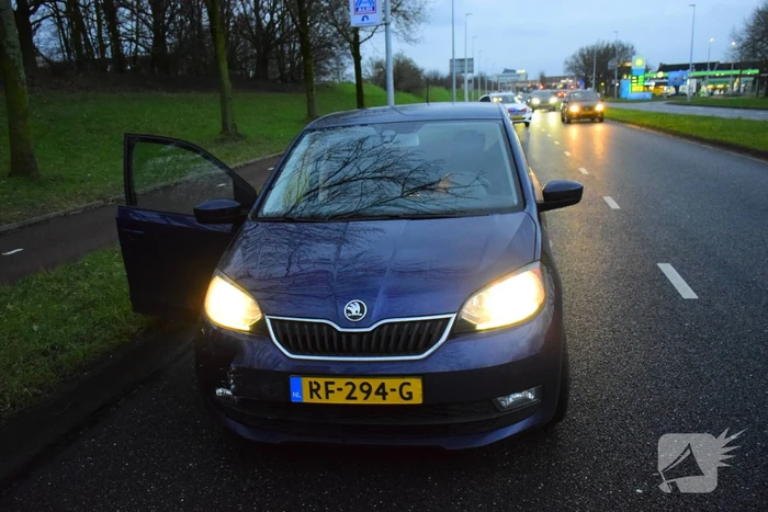 Rijstrook afgesloten na kop-staartbotsing