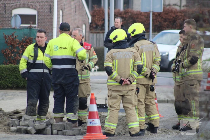 Gasleiding geraakt bij graafwerkzaamheden