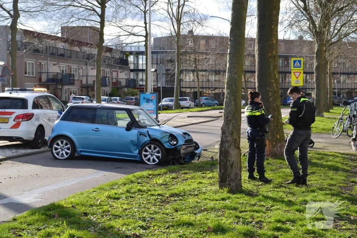 Automobilist eindigt tegen boom