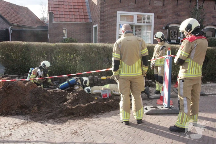 Gasleiding geraakt bij werkzaamheden