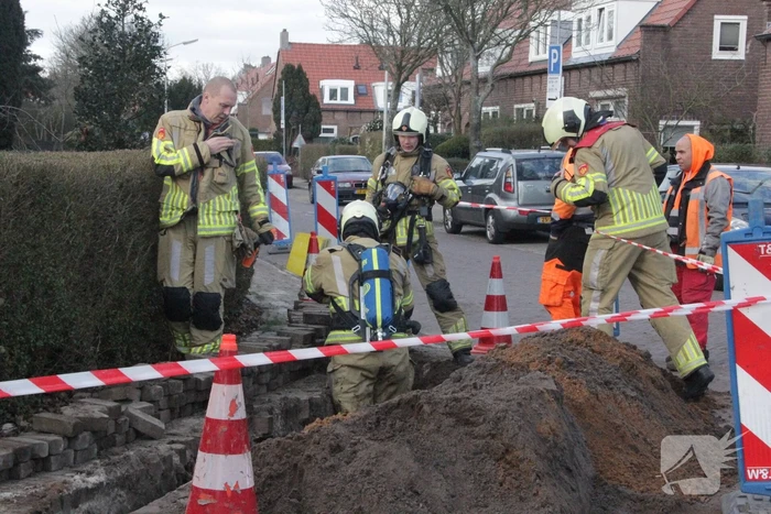 Gasleiding geraakt bij werkzaamheden