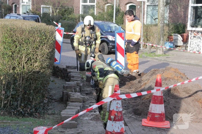Gasleiding geraakt bij werkzaamheden