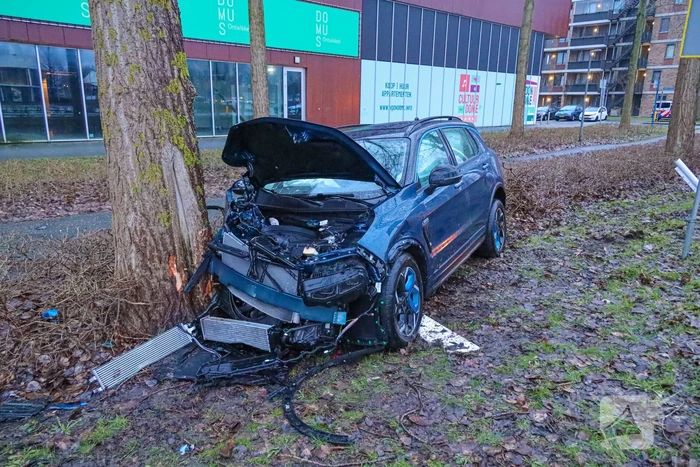 Automobilist eindigt tegen boom