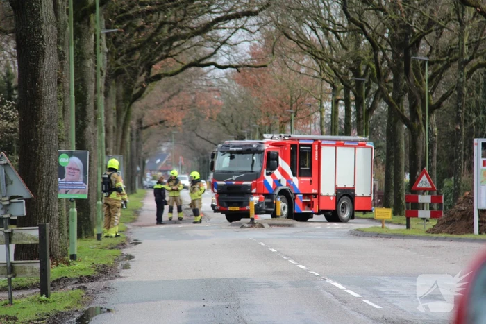 Doorgaande weg afgesloten vanwege gaslekkage