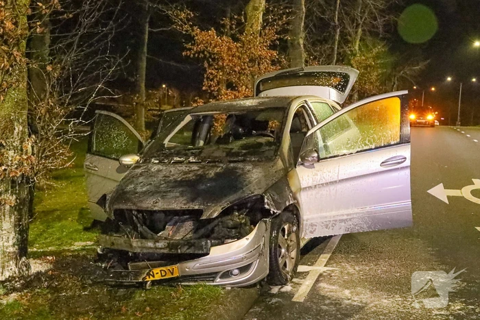 Auto vliegt in brand tijdens rijden