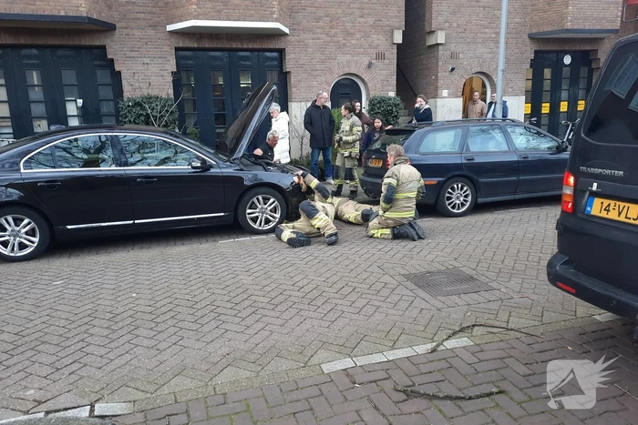 Brandweer bevrijdt kat uit motorcompartiment