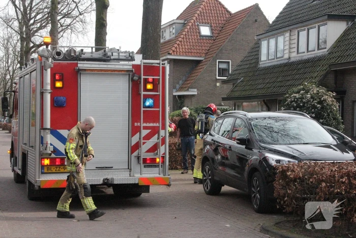 Gasleiding geraakt tijdens werk in voortuin