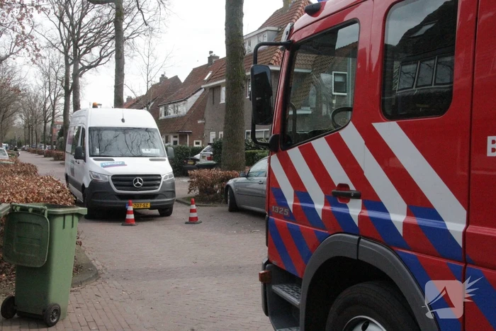 Gasleiding geraakt tijdens werk in voortuin