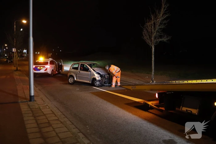 Brommobiel komt tot stilstand tegen boom