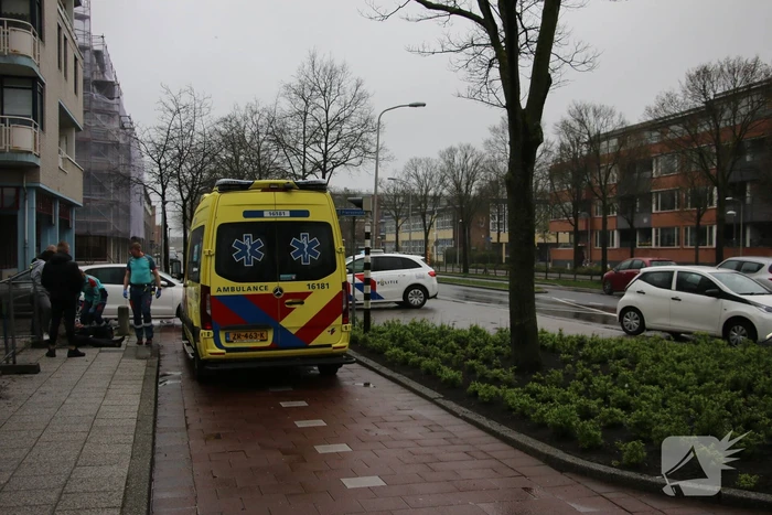 Fietsster geschept door automobilist