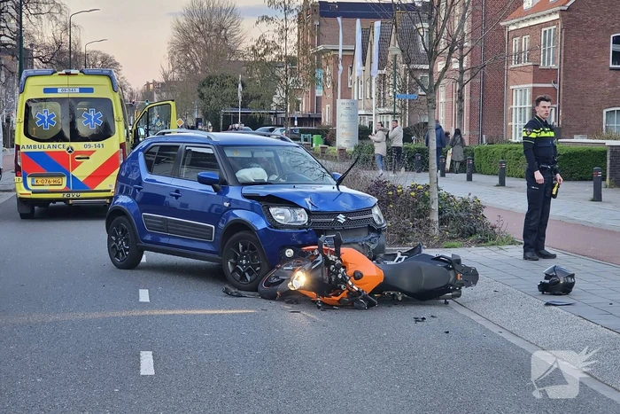 Motorrijder gewond na harde botsing met automobilist