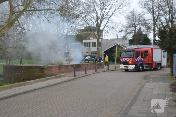 Brand op steiger