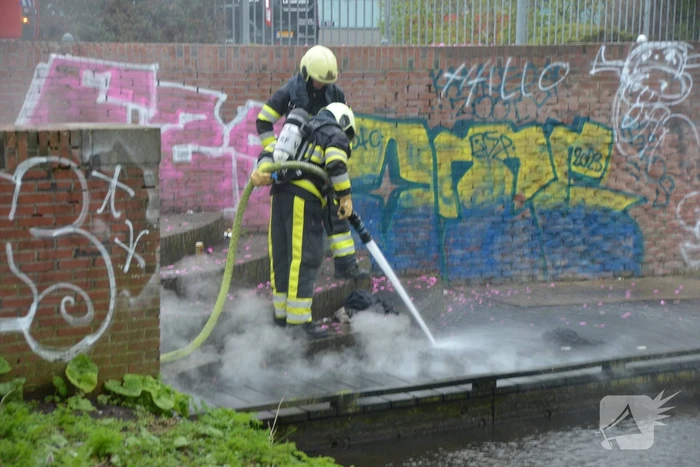 Brand op steiger