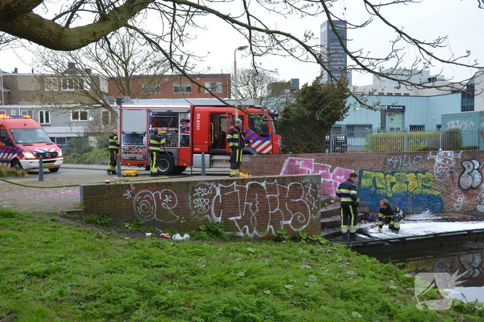 Brand op steiger