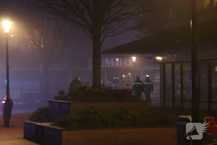 Grote brand bij Jumbo supermarkt