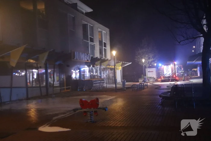 Grote brand bij Jumbo supermarkt
