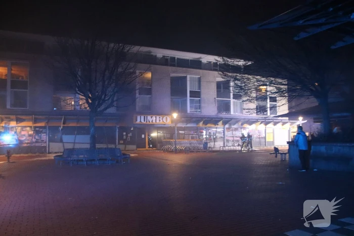 Grote brand bij Jumbo supermarkt