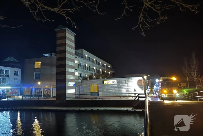 Grote brand bij Jumbo supermarkt