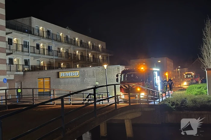 Grote brand bij Jumbo supermarkt